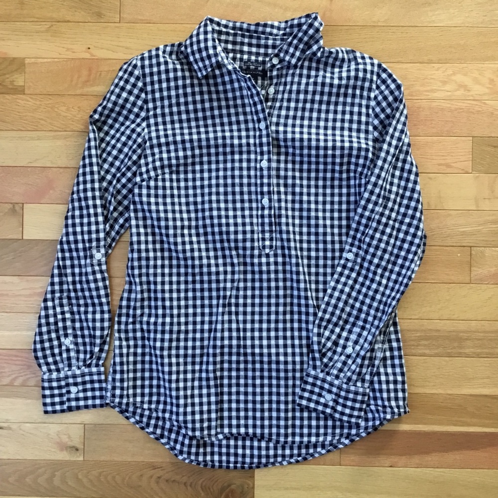 Tommy Hilfiger Navy White Gingham Shirt (S)